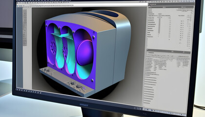 FEA software interface: A photo of a computer screen showing the interface of an FEA software, emphasizing the importance of computer simulations in FEA.
