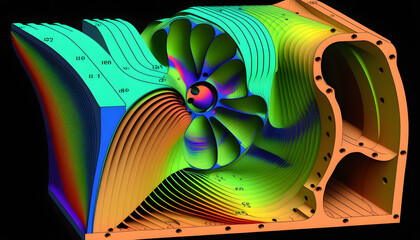 Stress and strain contour plot: A photo of a contour plot showing the distribution of stress and strain in a mechanical system, highlighting the results of FEA simulations.