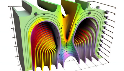 Stress and strain contour plot: A photo of a contour plot showing the distribution of stress and strain in a mechanical system, highlighting the results of FEA simulations.