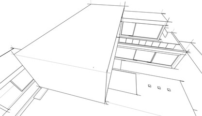 Architectural sketch of a house