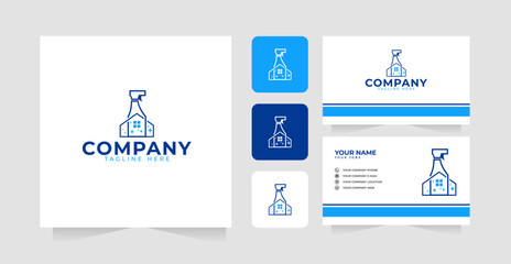 Washing or cleaning home logo design inspiration and business card