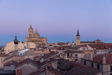 Fototapeta na wymiar Panoramic view of Segovia and Guadarrama Mountains, Spain