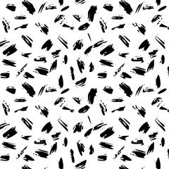 Monochrome seamless pattern. Textured background with uneven tiles