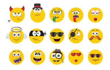 Set of Vector highlight covers. Collection of elements in trendy retro cartoon style. Hand drawn templates. Round icons for social media stories. Perfect for bloggers