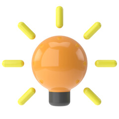 Light bulb. Idea icon. Incandescent lamp. 3D illustration.