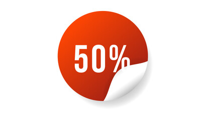 50% icon isolated on white background ,  Flat Modern design , Illustration Vector  EPS 10 
