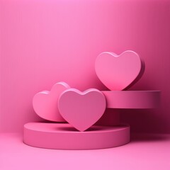 Stage for Valentine's day presentation. Created using generative AI and image-editing software.