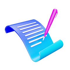 Signing document 3D Icon