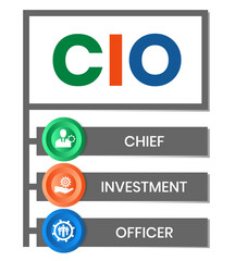 CIO Chief Investment Officer acronym. business concept background. vector illustration concept with keywords and icons. lettering illustration with icons for web banner, flyer, landing page