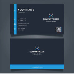 Simple corporate identity card template, creative business card design, business card