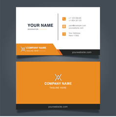business card template yellow color, creative and modern business card, corporate identity