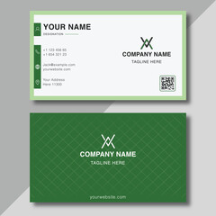 Green business card with pattern, modern business card