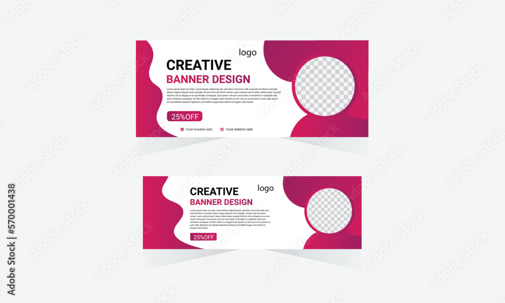 Canvas Prints professional business web ad banner template with photo place modern layout white background