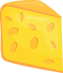 Cheese piece icon. Cartoon food. Dairy product