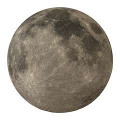 Moon isolated transparent background 3d rendering
