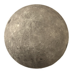 Moon back side isolated transparent background 3d rendering
