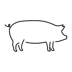 pig icon on white background, vector illustration.