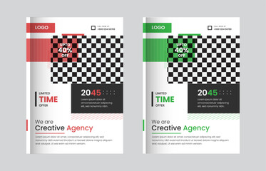 Business annual report cover set creative design with creative shapes
