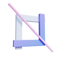 Purple crop tool 3D Icon