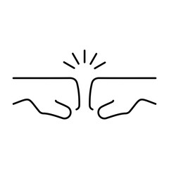 confrontation fist icon on white background, vector illustration.