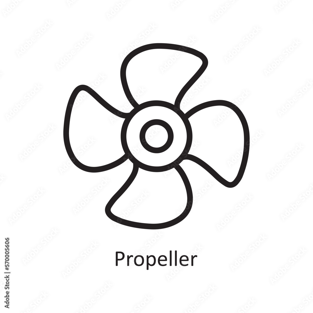 Poster propeller vector outline icon design illustration. engineering symbol on white background eps 10 fil