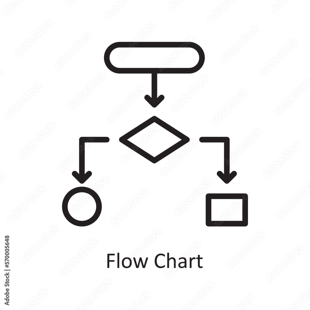 Poster flow chart vector outline icon design illustration. engineering symbol on white background eps 10 fi