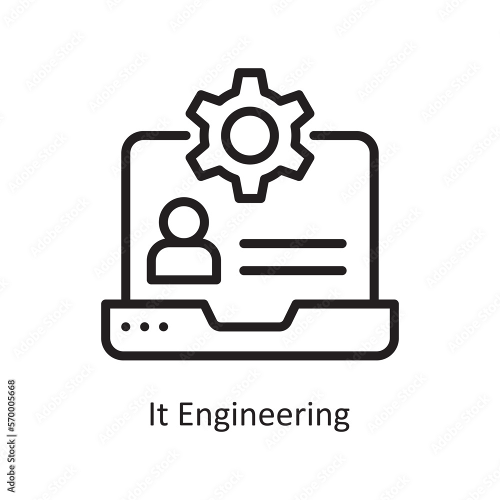 Poster it engineering vector outline icon design illustration. engineering symbol on white background eps 1