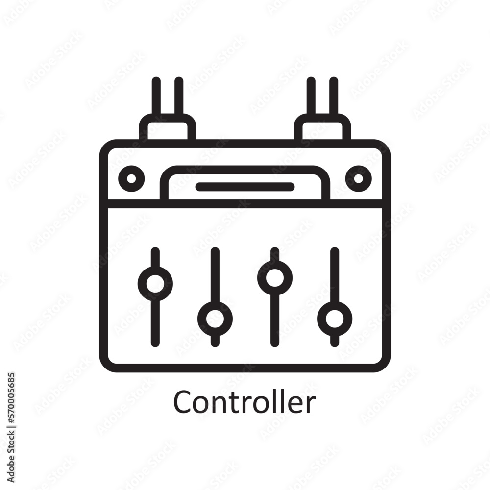 Poster controller vector outline icon design illustration. engineering symbol on white background eps 10 fi