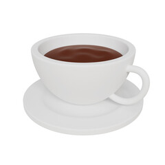 Glass of hot coffee 3D Icon