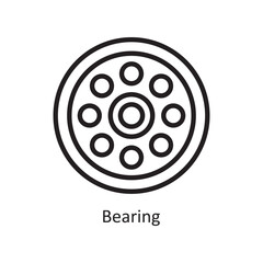 Bearing Vector Outline Icon Design illustration. Engineering Symbol on White background EPS 10 File