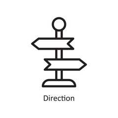 Direction Vector Outline Icon Design illustration. Engineering Symbol on White background EPS 10 File