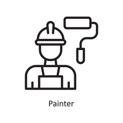 Painter Vector Outline Icon Design illustration. Engineering Symbol on White background EPS 10 File