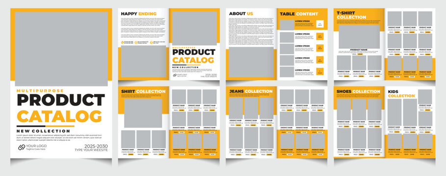 Multipurpose company product catalogue design template, clean and modern furniture catalog brochure design.
