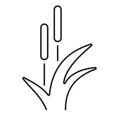 Obraz premium reed icon on white background, vector illustration.