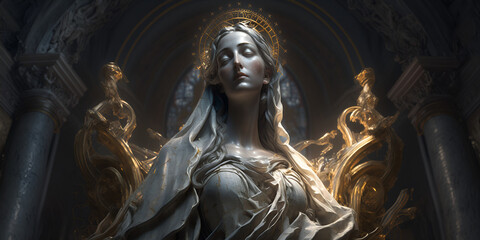 Virgin mary statue