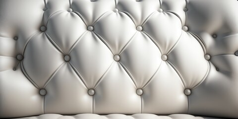  white leather couch with leather studded buttons texture, 3d illustration