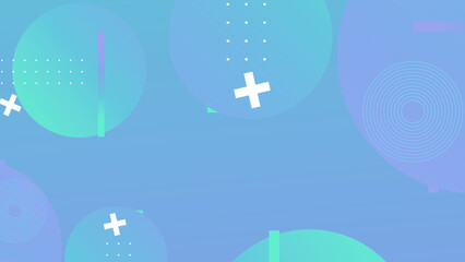 Colorful abstract geometric shape pattern illustration in retro style. Trendy primary color background with creative shapes.