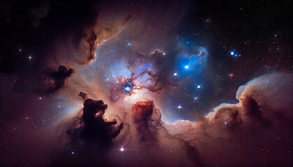 Obraz na płótnie Canvas stars and nebulae in the night sky. Generative AI.