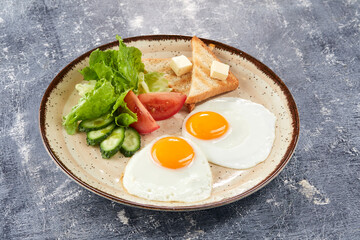 traditional breakfast with fresh vegetables