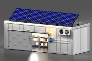 Refrigeration chamber for food storage. An industrial freezer that receives energy from solar...