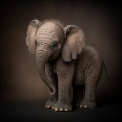 A baby elephant, Generative AI