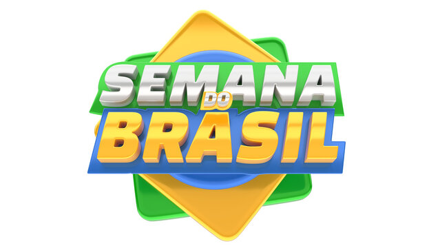 post social media brazilian week 3d render for marketing campaign template