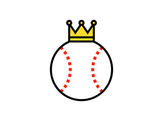 野球ボールと王冠アイコン