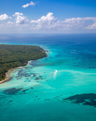 Fototapeta na wymiar Saona Island, Dominican Republic. Aerial views of the island.