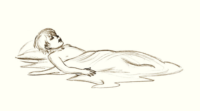 Pencil drawing. 10 Egyptian plague. Death of the firstborn