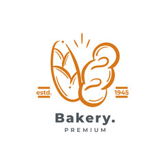 Bakery bread logo icon hand drawn design template drawing illustration