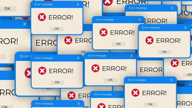 error Many Windows - 2D Transition animation background. Concepts of approval, acceptance and showing satisfaction. Poping sign animation.