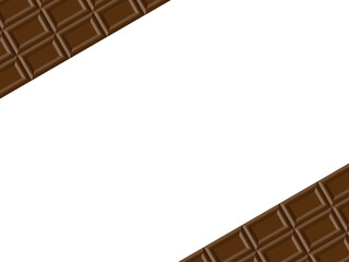 板チョコ2枚斜めフレーム：プレーン
