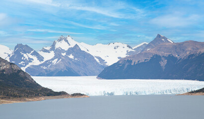 Landscape of a glaciar, mountains, snow and ice in Patagonia