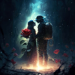Obraz premium romance when you need it, , valentines day couple, love, ai